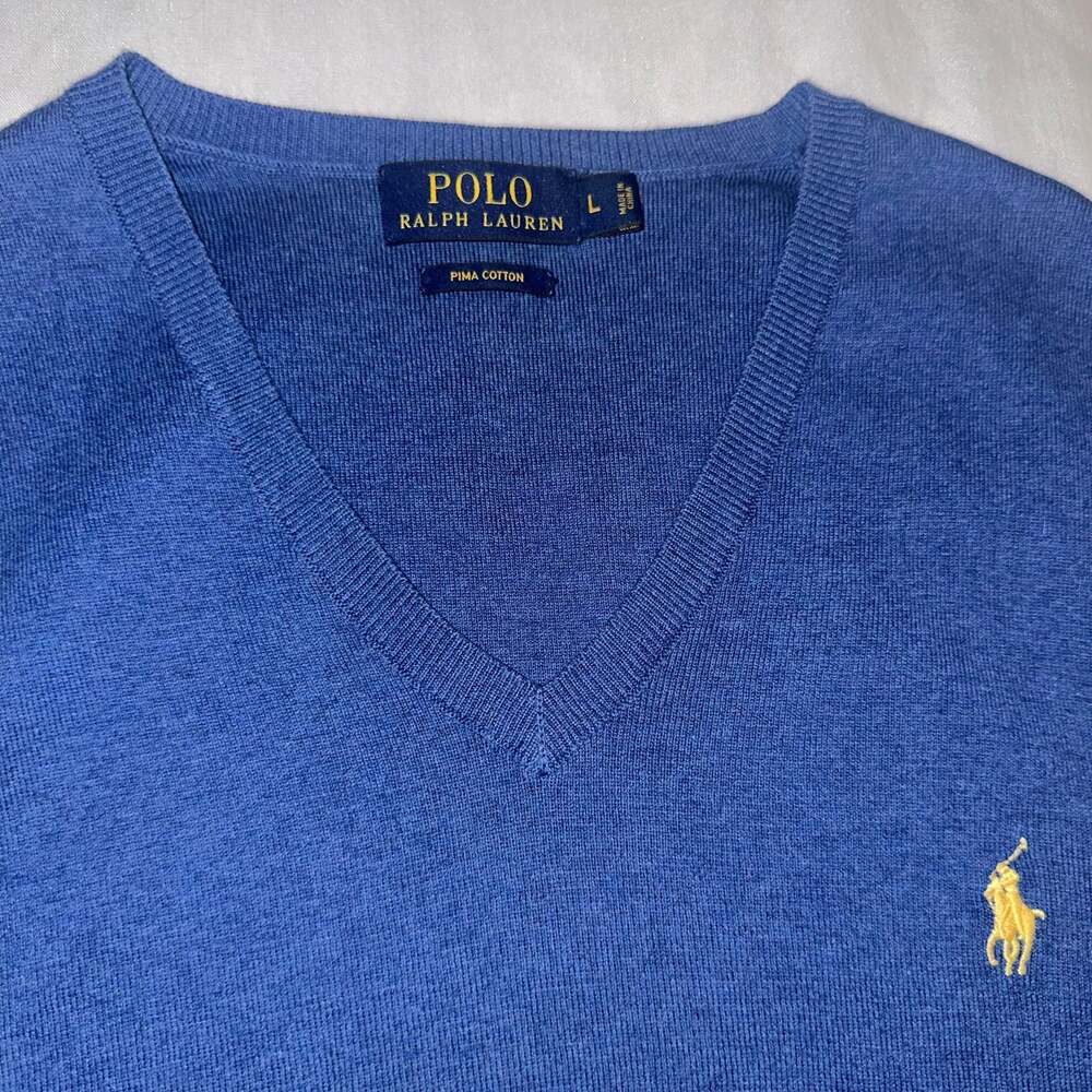 Polo Ralph Lauren Mens Navy Blue Vintage Sweater Vest-L